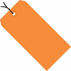 Made in USA - 4-1/4" High x 2-1/8" Long, Safety & Facility Blank Tag - Orange Cardstock - Top Tool & Supply