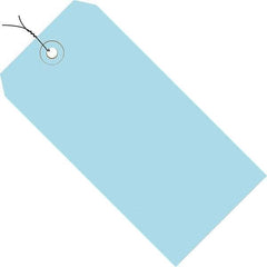 Made in USA - 5-1/4" High x 2-5/8" Long, Safety & Facility Blank Tag - Light Blue Cardstock - Top Tool & Supply