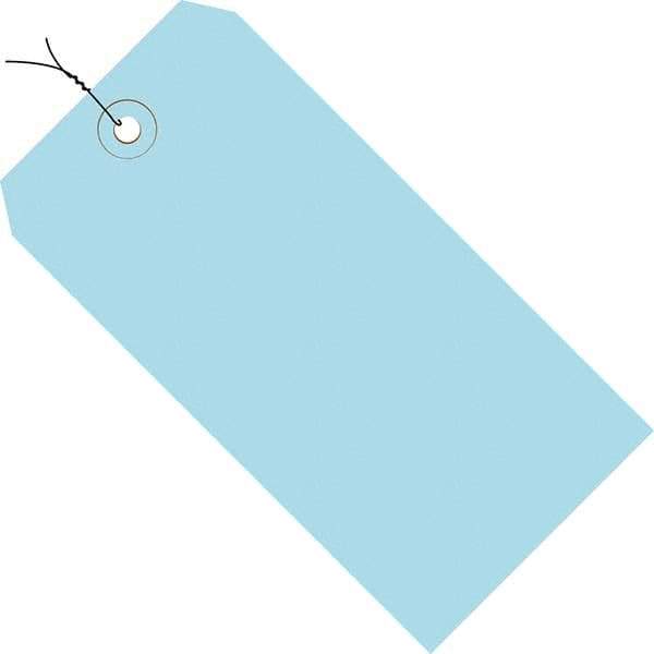 Made in USA - 4-1/4" High x 2-1/8" Long, Safety & Facility Blank Tag - Light Blue Cardstock - Top Tool & Supply