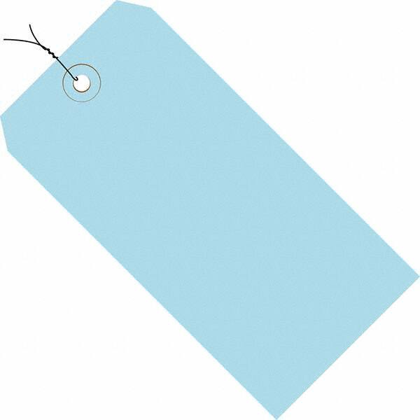 Made in USA - 3-1/4" High x 1-5/8" Long, Safety & Facility Blank Tag - Light Blue Cardstock - Top Tool & Supply