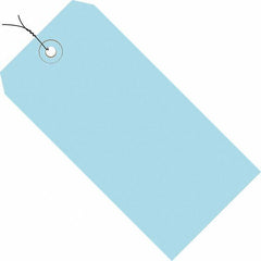 Made in USA - 3-1/4" High x 1-5/8" Long, Safety & Facility Blank Tag - Light Blue Cardstock - Top Tool & Supply