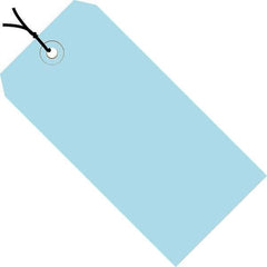 Made in USA - 4-1/4" High x 2-1/8" Long, Safety & Facility Blank Tag - Light Blue Cardstock - Top Tool & Supply