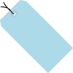 Made in USA - 2-3/4" High x 1-3/8" Long, Safety & Facility Blank Tag - Light Blue Cardstock - Top Tool & Supply