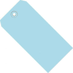 Made in USA - 5-1/4" High x 2-5/8" Long, Safety & Facility Blank Tag - Light Blue Cardstock - Top Tool & Supply