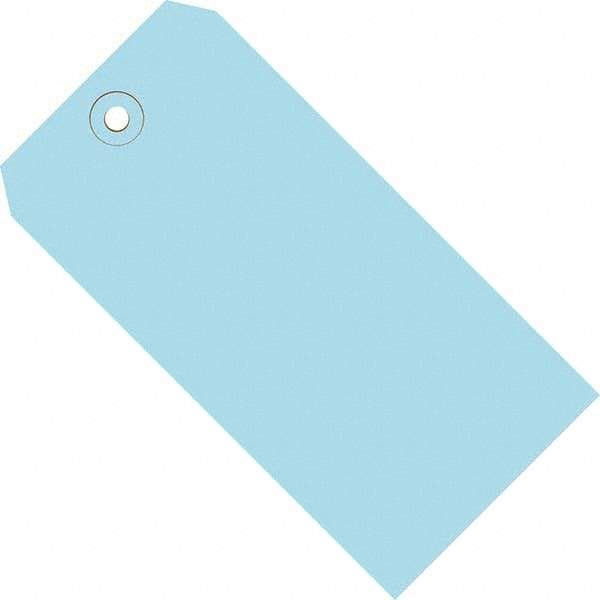 Made in USA - 4-3/4" High x 2-3/8" Long, Safety & Facility Blank Tag - Light Blue Cardstock - Top Tool & Supply