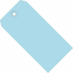 Made in USA - 3-3/4" High x 1-7/8" Long, Safety & Facility Blank Tag - Light Blue Cardstock - Top Tool & Supply