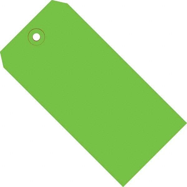 Made in USA - 3-3/4" High x 1-7/8" Long, Safety & Facility Blank Tag - Green Cardstock - Top Tool & Supply