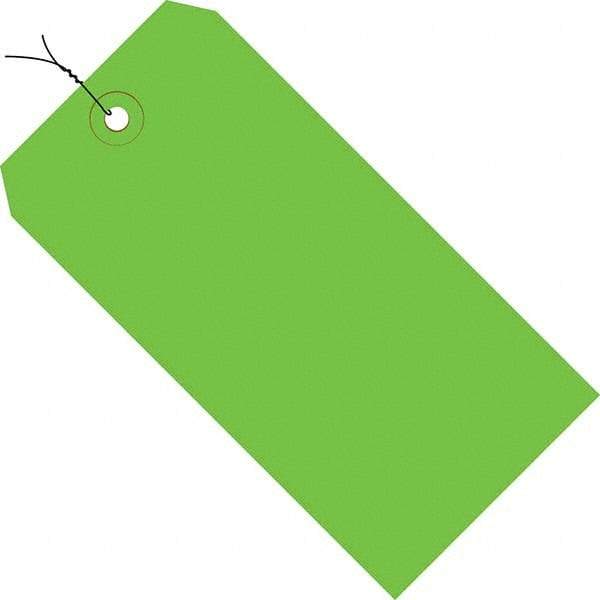 Made in USA - 5-1/4" High x 2-5/8" Long, Safety & Facility Blank Tag - Green Cardstock - Top Tool & Supply