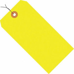 Made in USA - 6-1/4" High x 3-1/8" Long, Safety & Facility Blank Tag - Fluorescent Yellow Cardstock - Top Tool & Supply