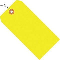 Made in USA - 5-3/4" High x 2-7/8" Long, Safety & Facility Blank Tag - Fluorescent Yellow Cardstock - Top Tool & Supply