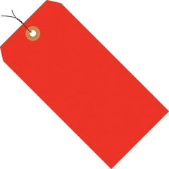 Made in USA - 6-1/4" High x 3-1/8" Long, Safety & Facility Blank Tag - Fluorescent Red Cardstock - Top Tool & Supply