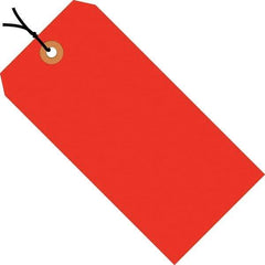 Made in USA - 5-3/4" High x 2-7/8" Long, Safety & Facility Blank Tag - Fluorescent Red Cardstock - Top Tool & Supply