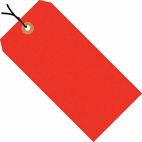 Made in USA - 6-1/4" High x 3-1/8" Long, Safety & Facility Blank Tag - Fluorescent Red Cardstock - Top Tool & Supply