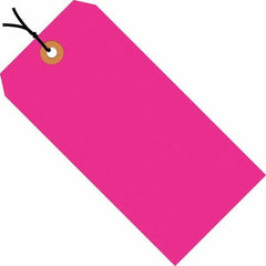 Made in USA - 6-1/4" High x 3-1/8" Long, Safety & Facility Blank Tag - Fluorescent Pink Cardstock - Top Tool & Supply