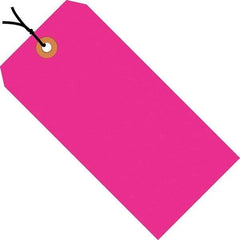 Made in USA - 3-3/4" High x 1-7/8" Long, Safety & Facility Blank Tag - Fluorescent Pink Cardstock - Top Tool & Supply