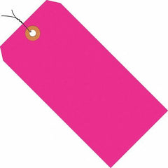 Made in USA - 5-3/4" High x 2-7/8" Long, Safety & Facility Blank Tag - Fluorescent Pink Cardstock - Top Tool & Supply