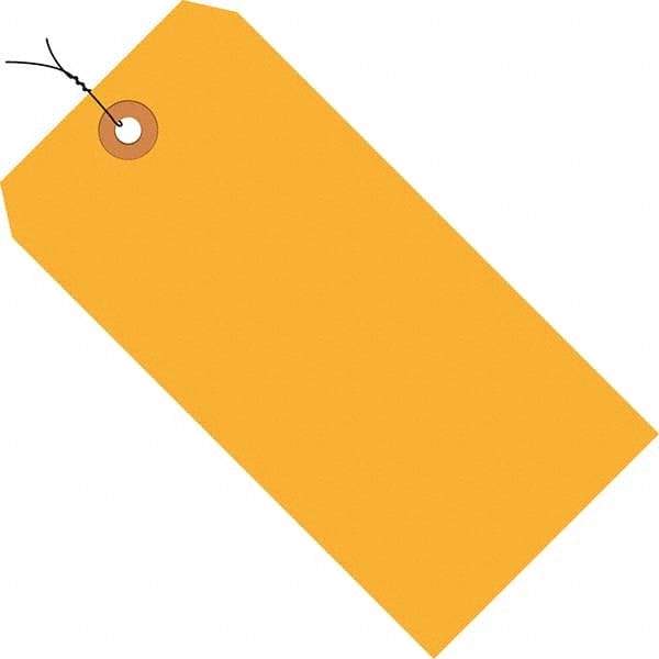 Made in USA - 6-1/4" High x 3-1/8" Long, Safety & Facility Blank Tag - Fluorescent Orange Cardstock - Top Tool & Supply