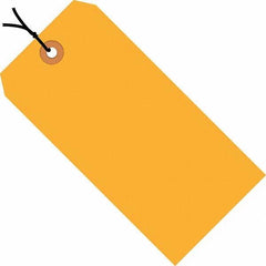 Made in USA - 3-3/4" High x 1-7/8" Long, Safety & Facility Blank Tag - Fluorescent Orange Cardstock - Top Tool & Supply