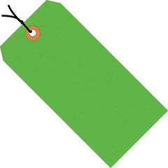 Made in USA - 5-3/4" High x 2-7/8" Long, Safety & Facility Blank Tag - Fluorescent Green Cardstock - Top Tool & Supply