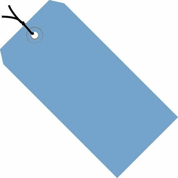 Made in USA - 5-1/4" High x 2-5/8" Long, Safety & Facility Blank Tag - Dark Blue Cardstock - Top Tool & Supply