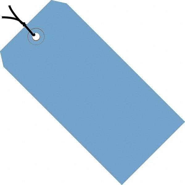 Made in USA - 3-1/4" High x 1-5/8" Long, Safety & Facility Blank Tag - Dark Blue Cardstock - Top Tool & Supply