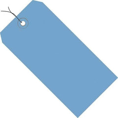 Made in USA - 4-3/4" High x 2-3/8" Long, Safety & Facility Blank Tag - Dark Blue Cardstock - Top Tool & Supply