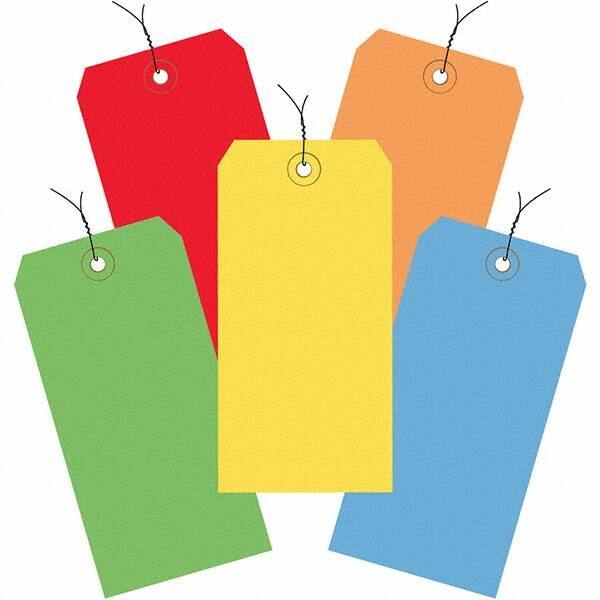 Made in USA - 4-3/4" High x 2-3/8" Long, Safety & Facility Blank Tag - Assorted Color Cardstock - Top Tool & Supply