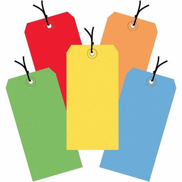 Made in USA - 4-3/4" High x 2-3/8" Long, Safety & Facility Blank Tag - Assorted Color Cardstock - Top Tool & Supply