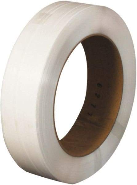 Made in USA - 9,000' Long x 1/2" Wide, Coil Case Polypropylene Strapping - 300 Lb Capacity, 0.017" Thick - Top Tool & Supply