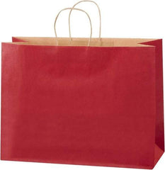 Made in USA - Kraft Grocery Bag - 16 x 6 x 12, Scarlet - Top Tool & Supply