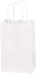 Made in USA - Kraft Grocery Bag - 5-1/4 x 3-1/4 x 8-3/8, White - Top Tool & Supply