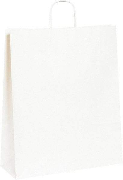 Made in USA - Kraft Grocery Bag - 16 x 6 x 19-1/4, White - Top Tool & Supply