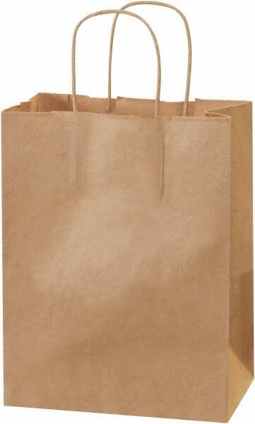 Made in USA - Kraft Grocery Bag - 8 x 4-1/2 x 10-1/4, Kraft - Top Tool & Supply