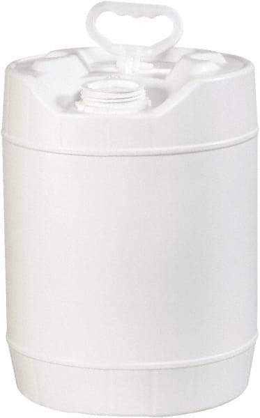 Made in USA - 5 Gal White Cylinder Metal Pail - 13-3/8" High - Top Tool & Supply