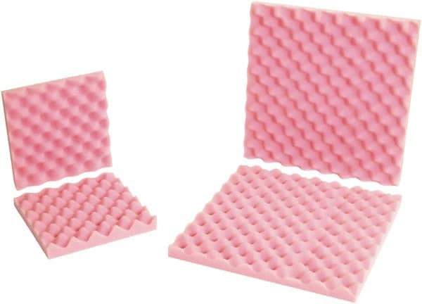 Made in USA - 24" Long x 24" Wide, Antistatic Convoluted Foam Set - Pink, Standard Grade - Top Tool & Supply