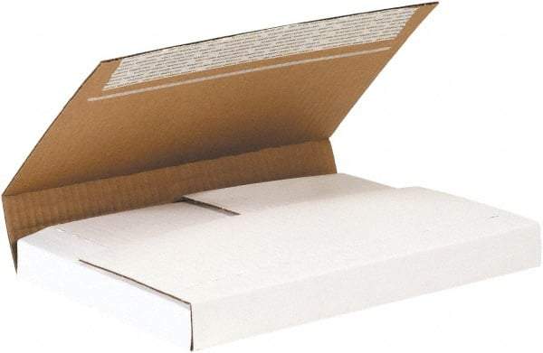 Made in USA - 9-1/8" Wide x 12-1/8" Long x 2" High Rectangle Crush Proof Mailers - 1 Wall, White - Top Tool & Supply