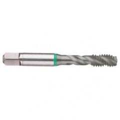 3/4-16 2B 4-Flute Cobalt Green Ring Semi-Bottoming 40 degree Spiral Flute Tap-TiCN - Top Tool & Supply