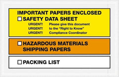 Value Collection - 1,000 Piece, 6-1/2" Long x 10" Wide, Packing List Envelope - Important Papers Enclosed, Yellow/Orange - Top Tool & Supply