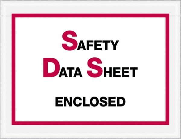 Value Collection - 1,000 Piece, 6-1/2" Long x 5" Wide, Packing List Envelope - Material Safety Data Sheets Enclosed, Printed & Clear - Top Tool & Supply