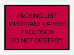 Value Collection - 1,000 Piece, 4-1/2" Long x 6" Wide, Packing List Envelope - Important Papers Enclosed, Red - Top Tool & Supply