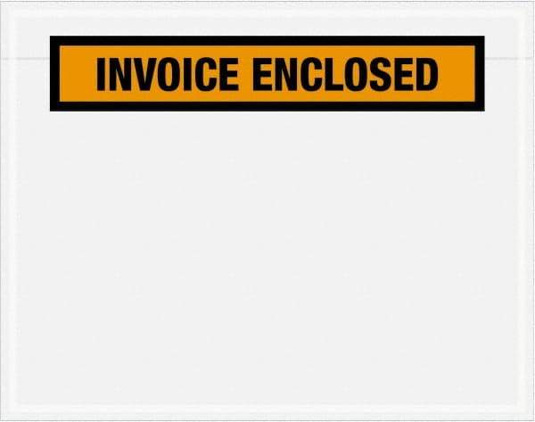 Value Collection - 1,000 Piece, 7" Long x 5-1/2" Wide, Packing List Envelope - Invoice Enclosed, Orange - Top Tool & Supply