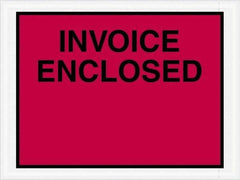 Value Collection - 1,000 Piece, 4-1/2" Long x 6" Wide, Packing List Envelope - Invoice Enclosed, Red - Top Tool & Supply