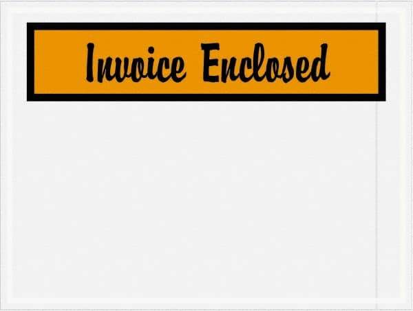 Value Collection - 1,000 Piece, 4-1/2" Long x 6" Wide, Packing List Envelope - Invoice Enclosed, Orange - Top Tool & Supply