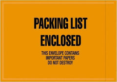 Value Collection - 1,000 Piece, 4-1/2" Long x 6" Wide, Packing List Envelope - Packing List Enclosed, Orange - Top Tool & Supply