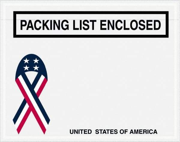 Value Collection - 1,000 Piece, 7" Long x 5-1/2" Wide, Packing List Envelope - Packing List Enclosed, Red, White & Blue - Top Tool & Supply