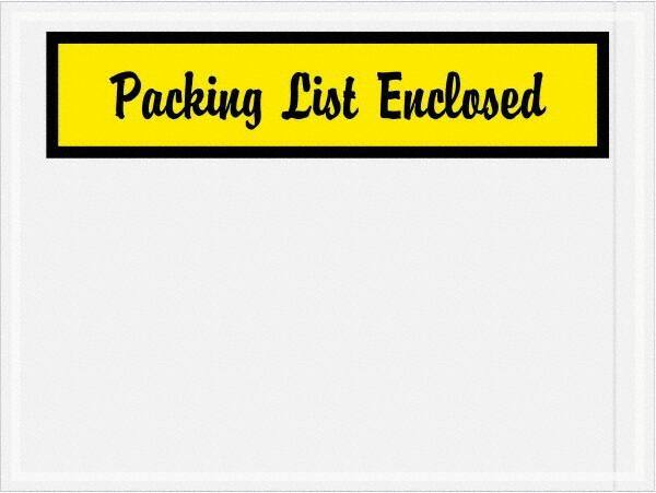 Value Collection - 1,000 Piece, 4-1/2" Long x 6" Wide, Packing List Envelope - Packing List Enclosed, Yellow - Top Tool & Supply