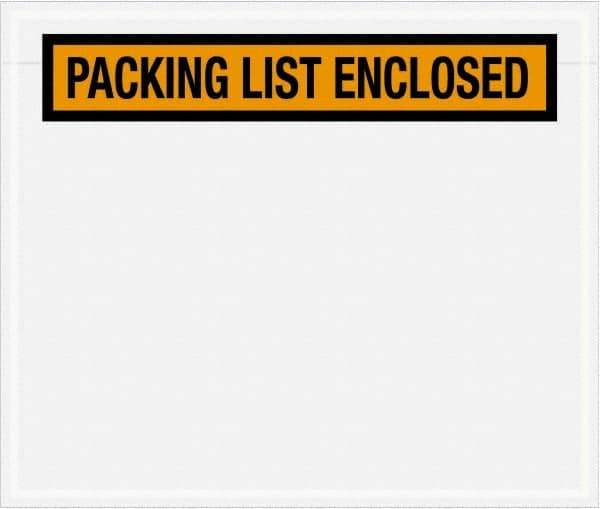 Value Collection - 1,000 Piece, 6-1/2" Long x 5" Wide, Packing List Envelope - Packing List Enclosed, Orange - Top Tool & Supply