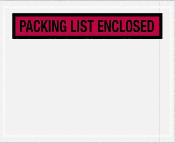 Value Collection - 1,000 Piece, 4-1/2" Long x 5-1/2" Wide, Packing List Envelope - Packing List Enclosed, Red - Top Tool & Supply