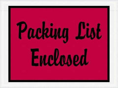 Value Collection - 1,000 Piece, 4-1/2" Long x 6" Wide, Packing List Envelope - Packing List Enclosed, Red - Top Tool & Supply