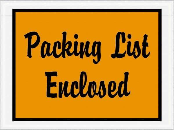 Value Collection - 1,000 Piece, 4-1/2" Long x 6" Wide, Packing List Envelope - Packing List Enclosed, Orange - Top Tool & Supply